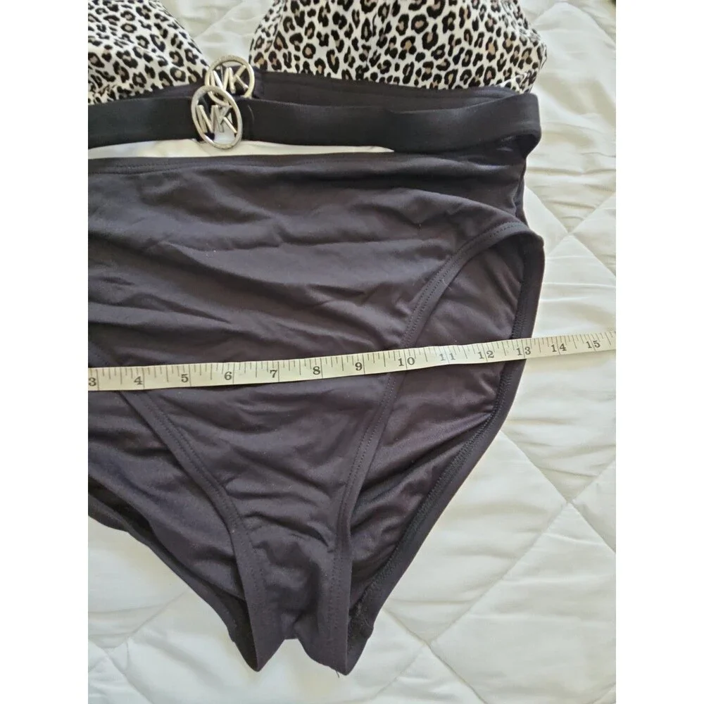 Michael Kors Leopard Triangle Bikini Bathing Suit Set Sz Large NWOT